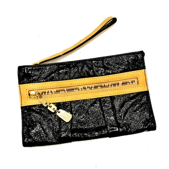 SEE BY CHLOE Crinkled Leather Wallet with Wrist Strap Designer Luxury Going Out - Picture 1 of 13